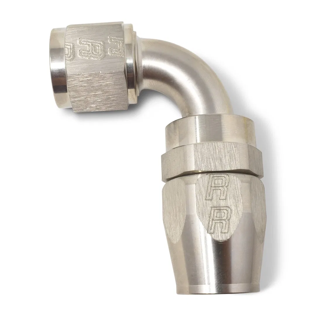 610191 – RUSSELL/EDEL Hose End Fitting, -12 AN Hose -12 AN Outlet 90 Degree EnduraShine ™ Silver Aluminum Single